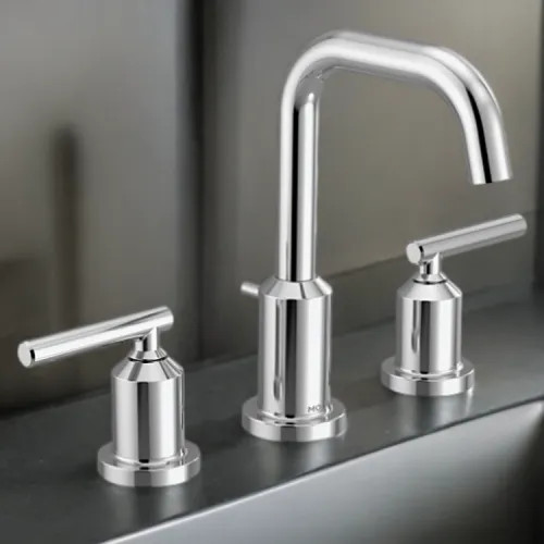 Moen Gibson Two-Handle High-Arc Widespread Bathroom Faucet with M-PACT Valve, ADA, 1.2 GPM, Chrome - TV6142 