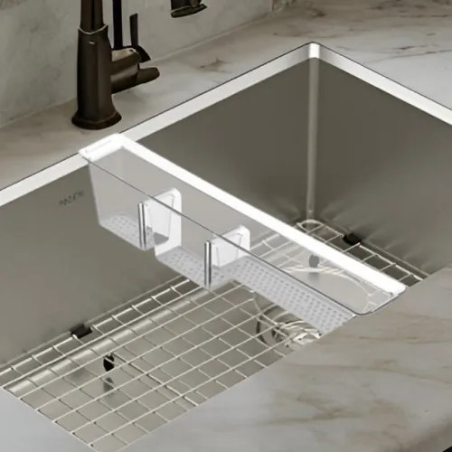 Moen Luxe Chef Workstation System Three-Compartment Utensil Bin, Acrylic - 215818