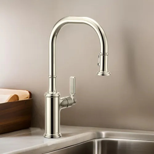 Moen Smyth One-Handle, High-Arc Pulldown Kitchen Faucet, Voice Activated, 1.5 GPM, Polished Nickel - 7770EVNL