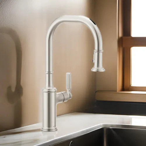 Moen Smyth One-Handle, High-Arc Pulldown Kitchen Faucet, Voice Activated, 1.5 GPM, Spot Resist Stainless - 7770EVSRS