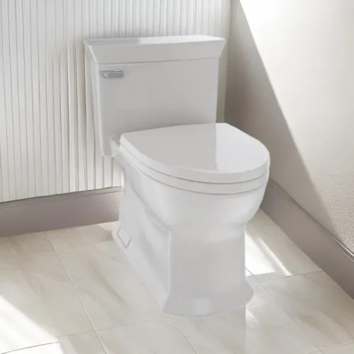 TOTO Eco Soire One-Piece Skirted Toilet with SoftClose Seat, CEFIONTECT, Elongated, Universal Height, 1.28 GPF, Sedona Beige - MS964124CEFG#12