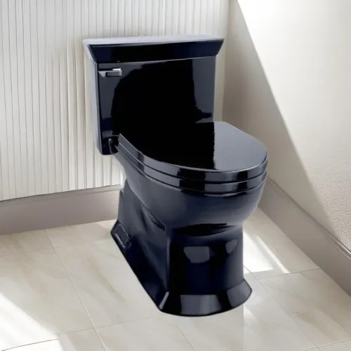 TOTO Eco Soire One-Piece Skirted Toilet with SoftClose Seat, Elongated, Universal Height, 1.28 GPF, Ebony - MS964124CEF#51