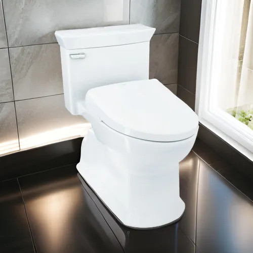 TOTO Eco Soiree WASHLET  One-Piece Toilet w/ S7 Bidet Seat, 1.28 GPF, Contemporary Lid, Cotton White - MW9644726CEFG#01