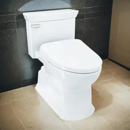 TOTO Eco Soiree WASHLET  One-Piece Toilet w/ S7A Bidet Seat, 1.28 GPF, Contemporary Lid, Cotton White - MW9644736CEFG#01
