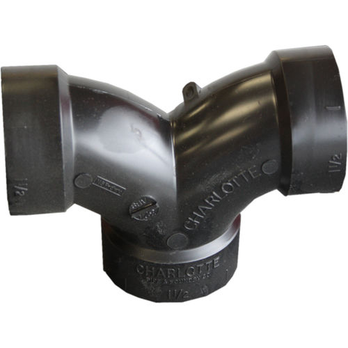 1-1/2 Inch ABS Double Elbow, ABS Construction, DWV (Drain, Waste, and Vent) Applications