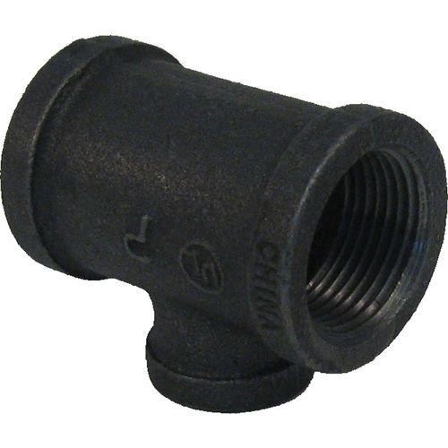 1"x1"x1/2" Black Iron Tee
