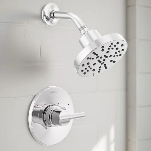 Delta Nicoli Monitor 14 Series Shower Faucet with 5-Setting Rain Showerhead, H2Okinetic, Touch-Clean, ADA, 1.75 GPM, Chrome - 142749