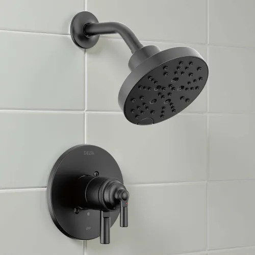 Delta Saylor Monitor 17 Series Shower Trim, Touch-Clean, ADA-Compliant, 1.75 GPM, Matte Black - T17235-BL