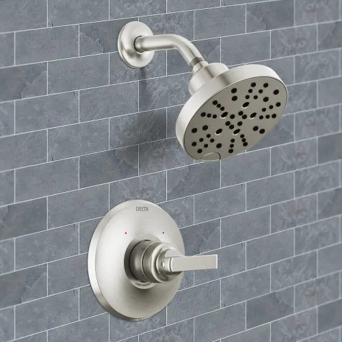 Delta Tetra Monitor 14 Series Shower Trim, Touch-Clean, H2Okinetic PowerDrench, MultiChoice, ADA, Lumicoat Stainless - T14289-SS-PR