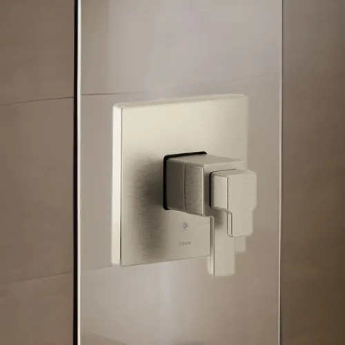 Moen 90 Degree Two Handle Thermostatic Valve Only Trim with M-Core 4 Cartridge, ADA, Brushed Nickel - UTS4711BN
