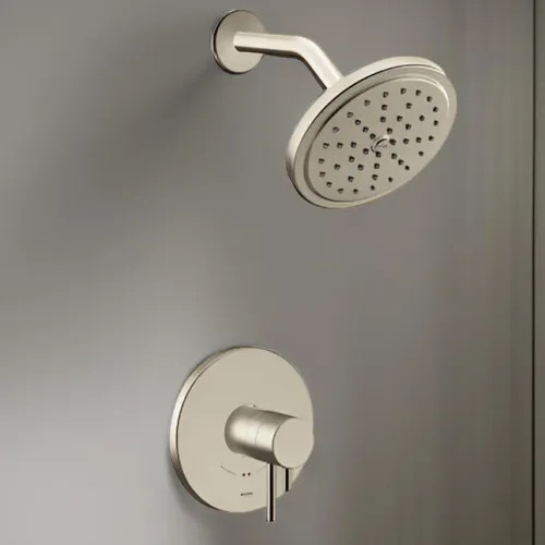 Moen Align 7" Raincan Shower Faucet, Lever Handle, Single Function, M-Core 4, Thermostatic Cartridge, 1.75 Gpm, Brushed Nickel - UT4292EPBN