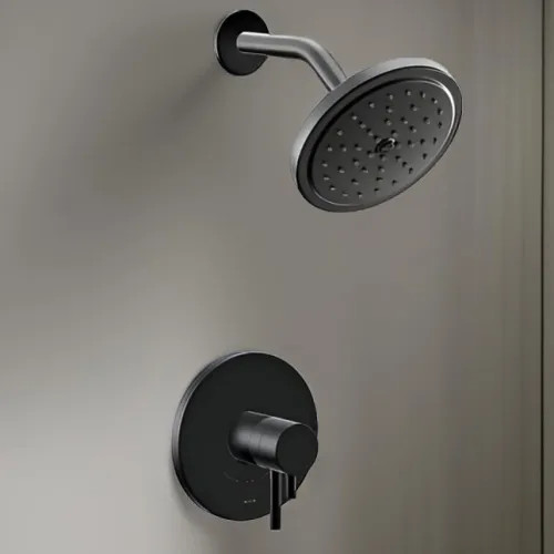 Moen Align 7" Raincan Shower Faucet, Lever Handle, Single Function, M-Core 4, Thermostatic Cartridge, 1.75 Gpm, Matte Black - UT4292EPBL