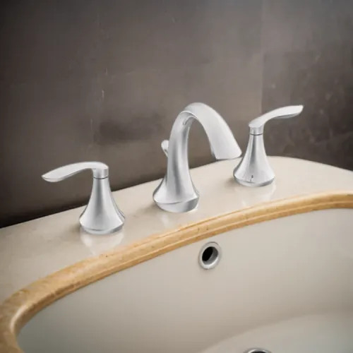 Moen Eva Two-Handle High-Arc Widespread Bathroom Faucet with M-PACT Valve, ADA, 1.2 GPM, Chrome - TV6420
