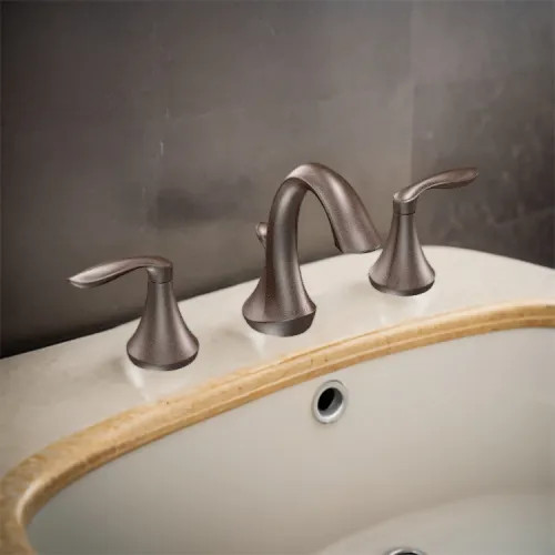 Moen Eva Two-Handle High-Arc Widespread Bathroom Faucet with M-PACT Valve, ADA, 1.2 GPM, Oil Rubbed Bronze - TV6420ORB