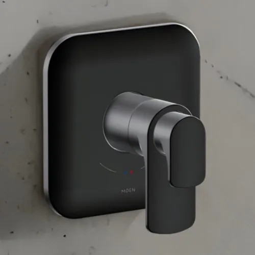 Moen Rizon Tub/Shower Valve Only Trim w/ Flow Control and Temperature Adjust, Lever Handles, M-Core 4, Thermostatic Cartridge, Matte Black - UT4811BL