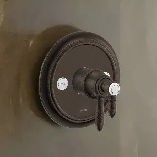 Moen Weymouth Two-Handle Valve Only Trim with Flow Control and Temperature Adjust, Lever Handle,  M-Core 4, Thermostatic Cartridge, Oil Rubbed Bronze - UTS43101ORB