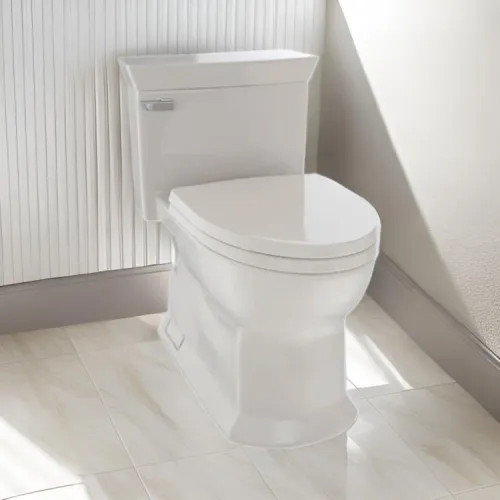 TOTO Eco Soire One-Piece Skirted Toilet with SoftClose Seat, CEFIONTECT, Elongated, Universal Height, 1.28 GPF, Bone - MS964124CEFG#03