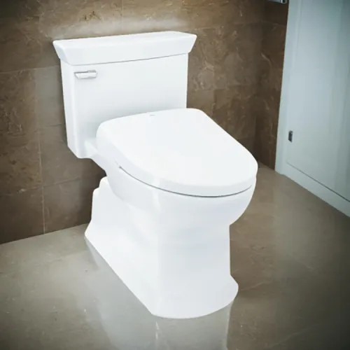 TOTO Eco Soiree WASHLET  One-Piece Toilet w/ S7 Bidet Seat, 1.28 GPF, AutoFlush, Contemporary Lid, Cotton White - MW9644726CEFGA#01