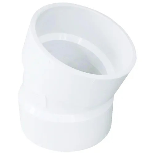 1-1/2" PVC 22.5-Degree Elbow DWV (Drain Waste and Vent) - Hub