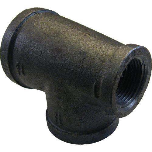 1-1/2"x1"x1-1/4" Black Iron Tee