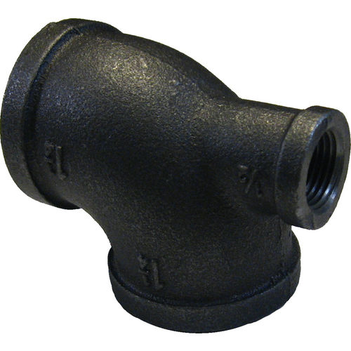 1-1/4"x1/2"x1-1/4" Black Iron Tee