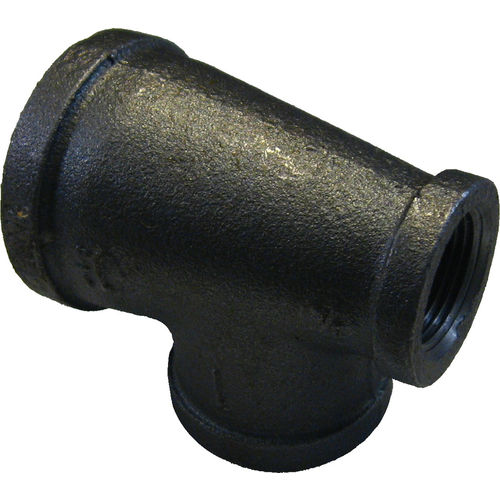 1-1/4"x3/4"x1" Black Iron Tee