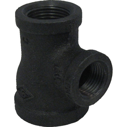 1"x1/2"x1/2" Black Iron Tee