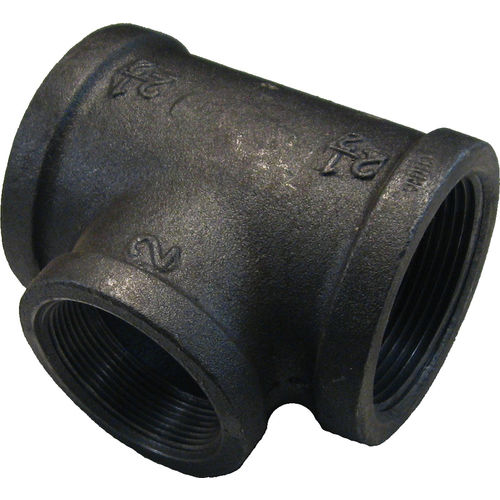 2-1/2"x2-1/2"x2" Black Iron Tee