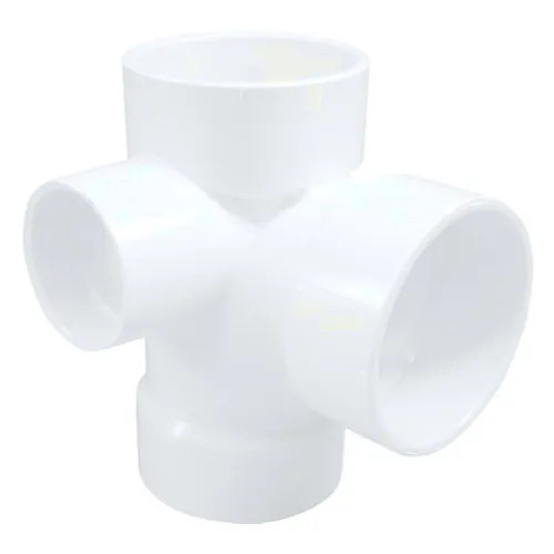 3" PVC Sanitary Tee with 2" Left Inlet DWV (Drain Waste and Vent) - Hub