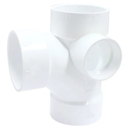 3" PVC Sanitary Tee with 2" Right Inlet DWV (Drain Waste and Vent) - Hub