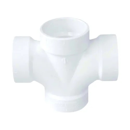 4" PVC Double Sanitary Tee DWV (Drain Waste and Vent) - Hub