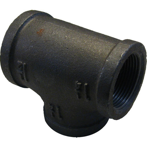 1-1/2"x1-1/2"x1-1/4" Black Iron Tee