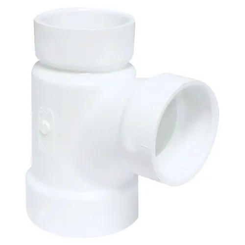 2" x 1-1/2" x 1-1/2" PVC Sanitary Tee DWV (Drain Waste and Vent) - Hub