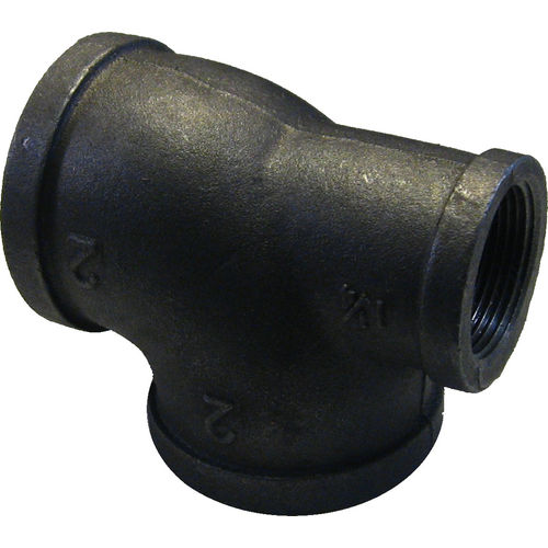 2"x1-1/4"x2" Black Iron Tee