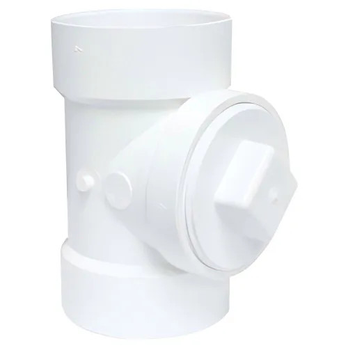 3" PVC Cleanout Tee with Plug DWV (Drain Waste and Vent) - Hub x Hub x FNPT