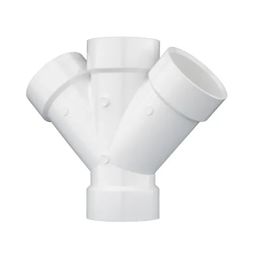 3" PVC Double Wye DWV (Drain Waste and Vent) - Hub