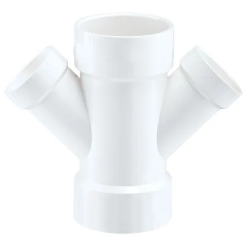 4"x 3" PVC Double Wye DWV (Drain Waste and Vent) - Hub