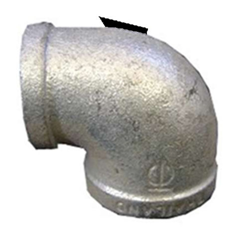 GALL1141 Galvanized 90 Degree Elbow, 1-1/4 x 1 Inch