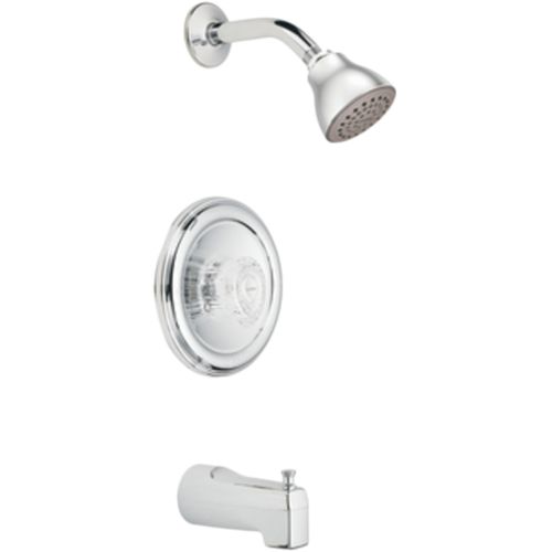 Moen Chateau Posi-Temp Tub/Shower Faucet, 2.5 GPM, 1-Function, Single Knob Handle, Bulk Version, Chrome - T183