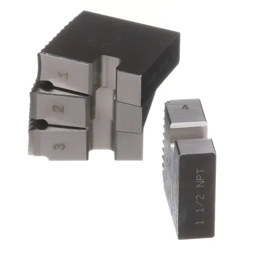 RIDGID 1-1/2" NPT Alloy Steel Die Set, 11-1/2TPI, RightHand Threading, 4-Pack - 37845
