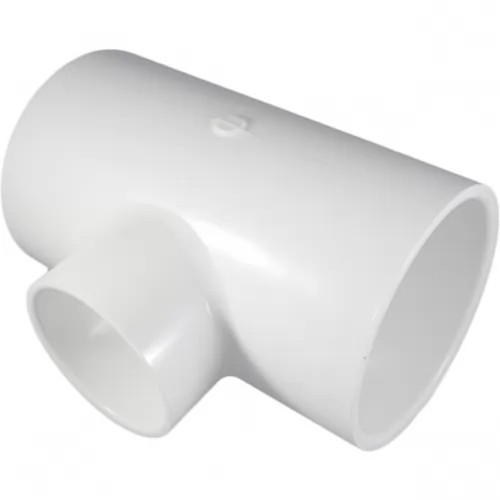 4" x 4" x 3" PVC Tee, Slip x Slip x Threaded, Schedule 40