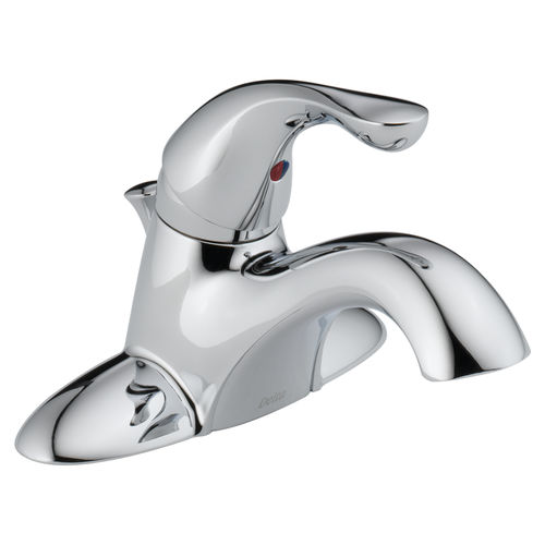 Delta Classic Low-Arc Chrome Lavatory Faucet for 4" Centers, Metal Pop-Up, 1.2 GPM, Single-Handle, DIAMOND Seal, Lever Handle - 520-MPU-DST