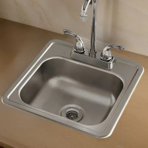 Elkay D115152 Dayton 15" x 15" x 5-3/16" Single Bowl Drop-in Bar Sink, 2 Holes, 2" Drain, 23-Gauge Stainless