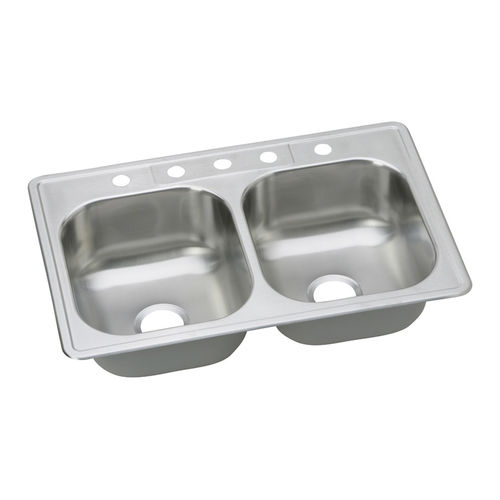 Elkay DSE233225 Dayton Stainless Steel Double Bowl Sink