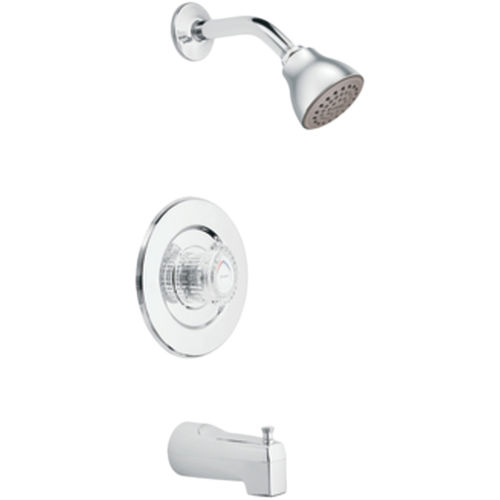 Moen Chateau Standard Tub/Shower Faucet, 2.5 GPM, 1-Function, Single Knob Handle, M-PACT, Bulk Version, Chrome - T471