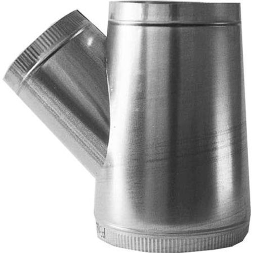 Single Wall Galvanized 10 x 8 x 7" Wye Tee