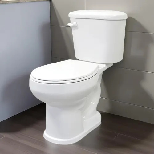 Bemis Classic Colors EasyClean Round Toilet Seat with Cover, WhisperClose, StayTite Fastening, Plastic, White - 200SLOWT-000