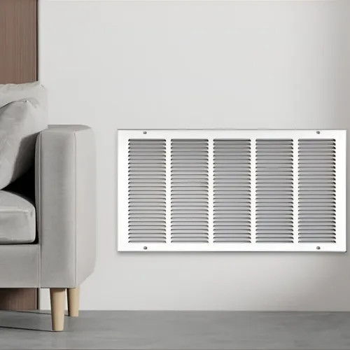 10" x 8" Return Air Grille w/ 1/2" Spacing, White - Shoemaker 1050-10X8