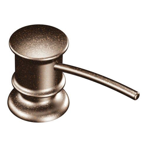 Moen 18oz Refillable Soap/Lotion Dispenser for Kitchen/Bathroom, Round, Oil Rubbed Bronze - 3944ORB