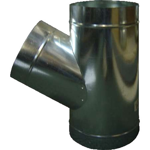 Single Wall Galvanized 7" x 6" x 6"" Wye Tee